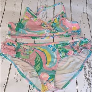 Girls Lilly Pulitzer 2 piece swim suit size 10
